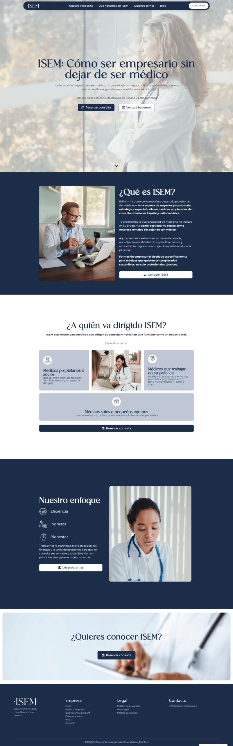 ISEM desarrollo web en WordPress